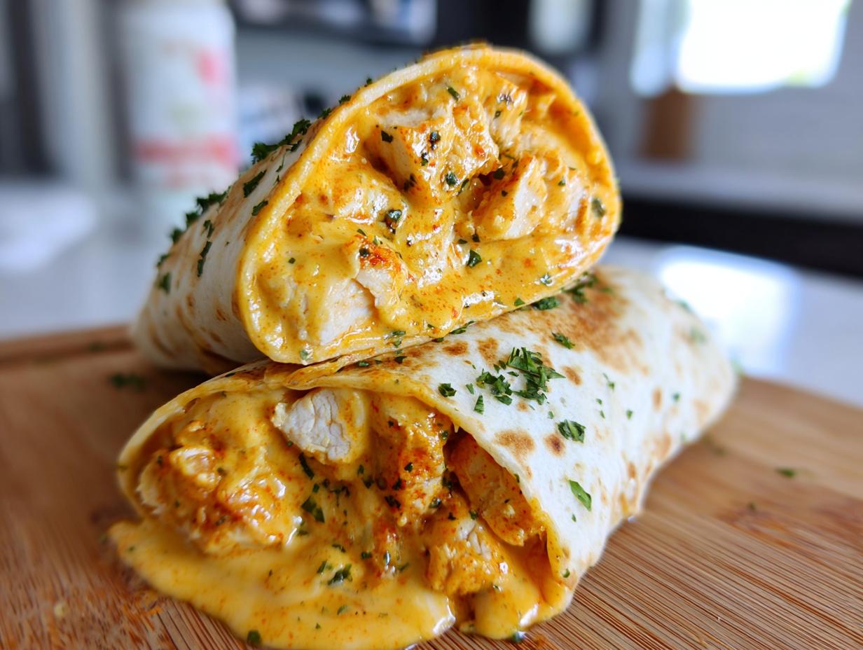 Amazing 6 Cheesy Garlic Chicken Wraps