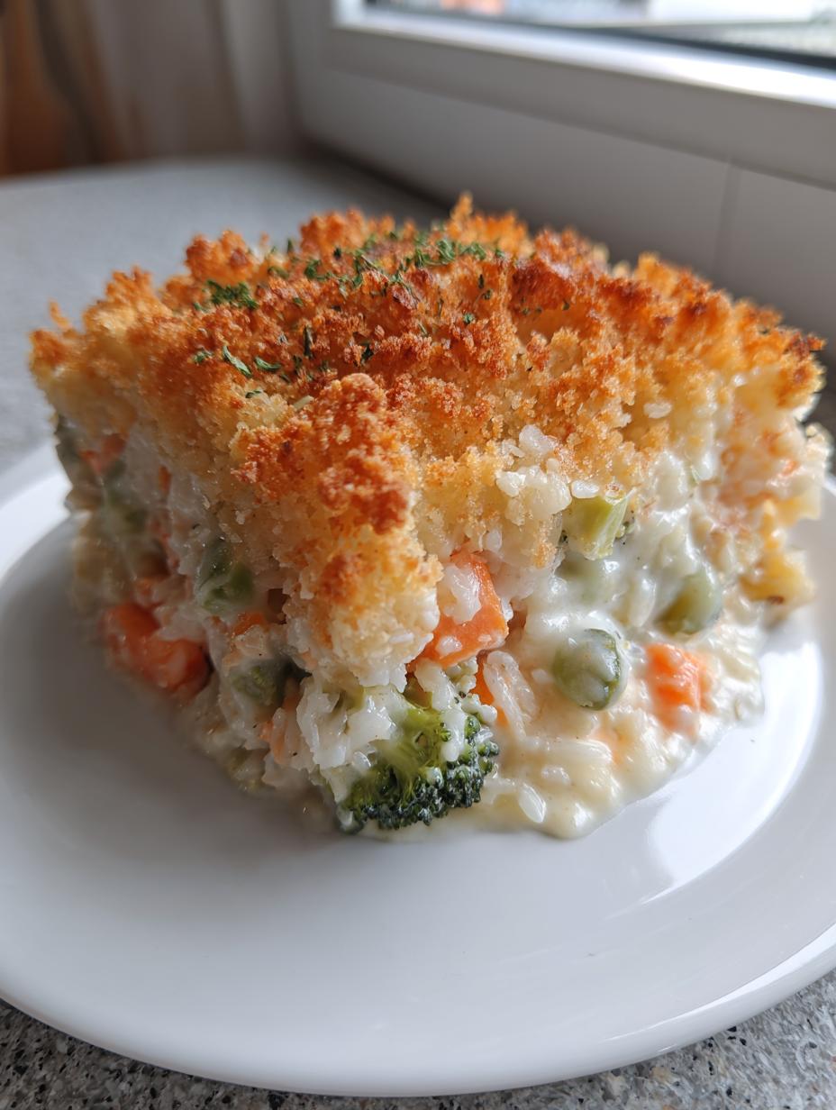 Cheesy Vegetable Casserole with Rice and Crunchy Topping - detail 2