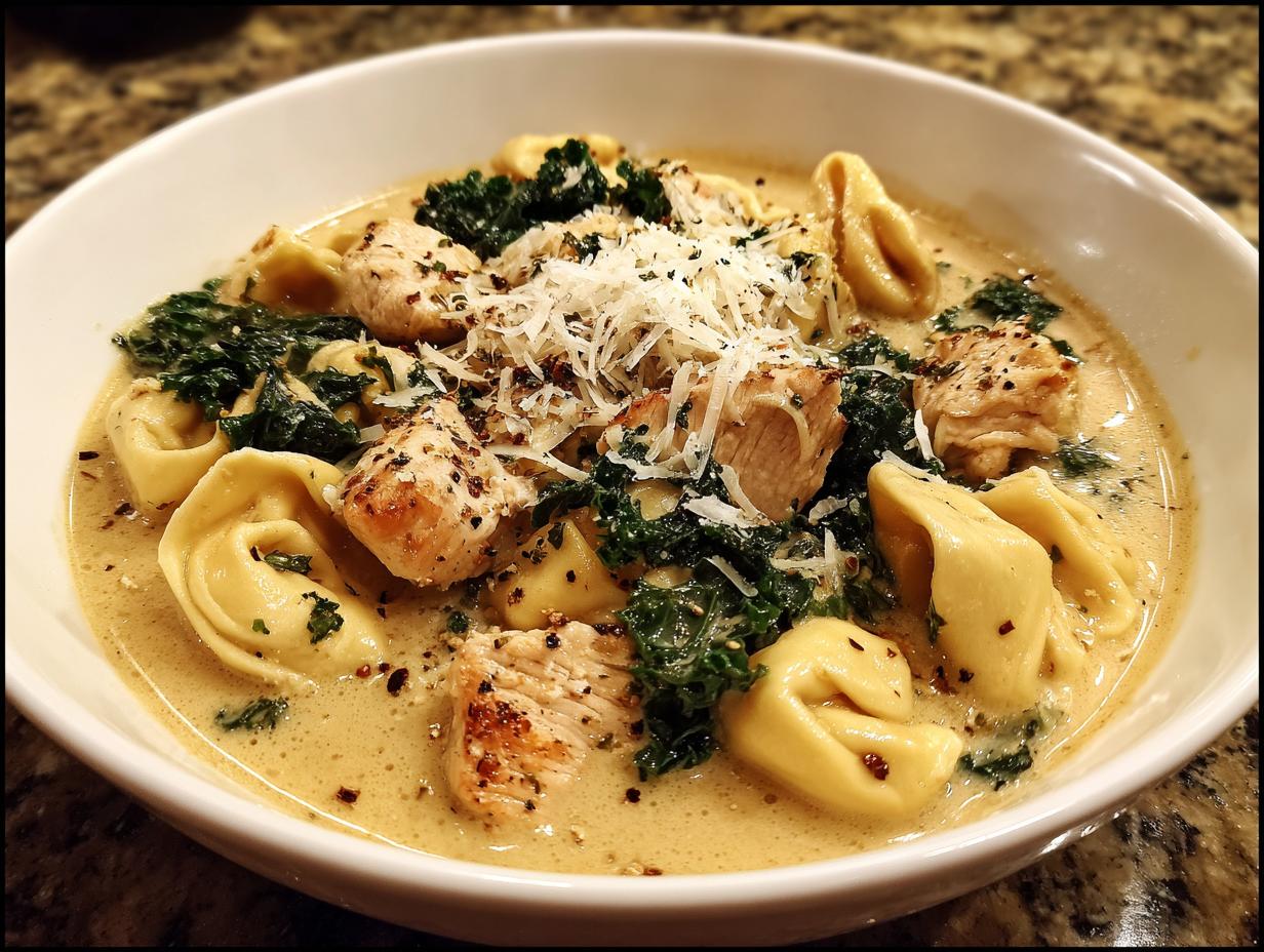 Amazing 30-minute Chicken tortellini soup