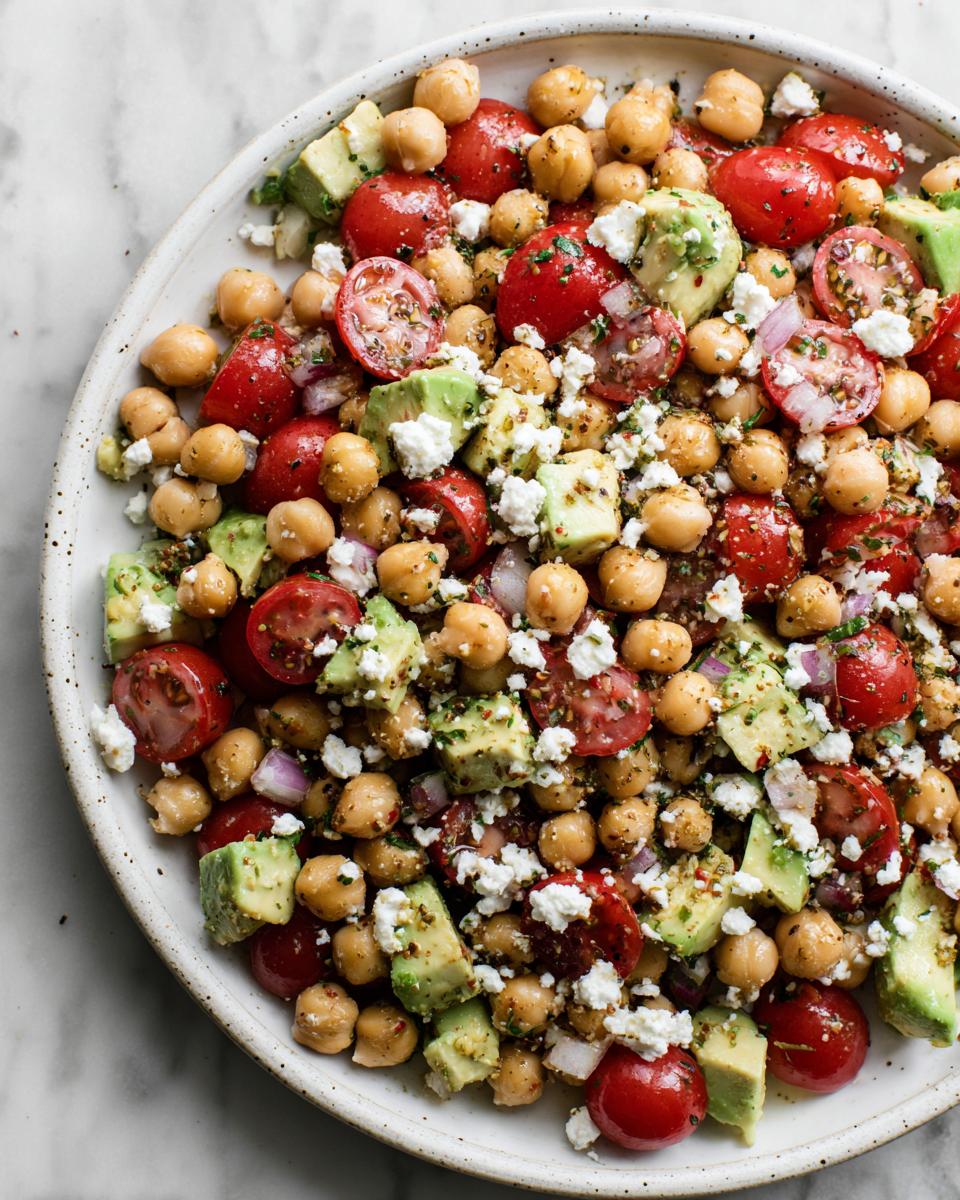 Chickpea Feta Avocado Salad with Lemon Dressing - detail 1