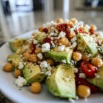 Chickpea Feta Avocado Salad with Lemon Dressing
