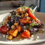Chickpea Peach Salad with Honey Lime Dressing