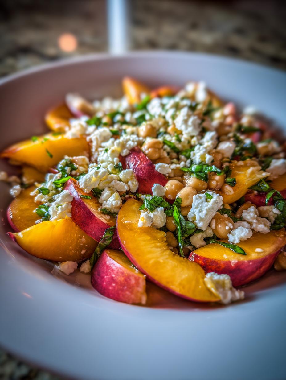 Chickpea Peach Salad with Honey Lime Dressing - detail 2