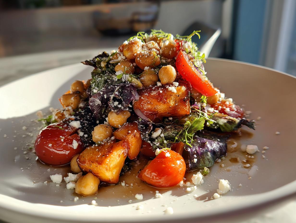 Stunning Chickpea Peach Salad with Honey Lime Dressing 15 min