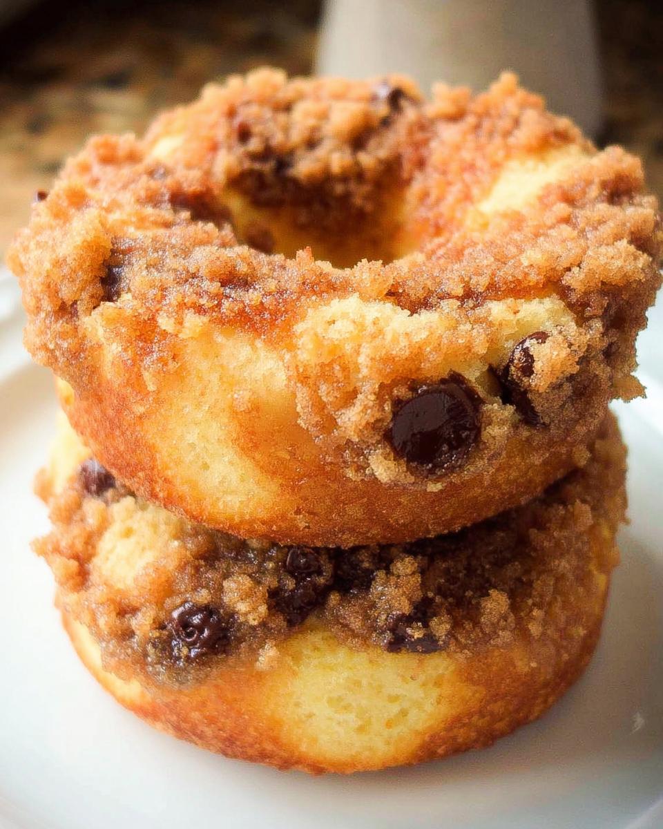 Chocolate Chip Coffee Cake Donuts Baked From Scratch - detail 1