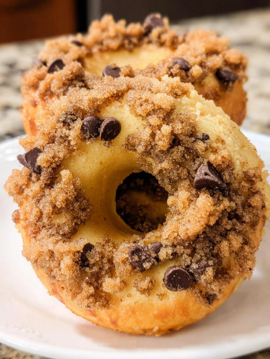 Chocolate Chip Coffee Cake Donuts Baked From Scratch - detail 2