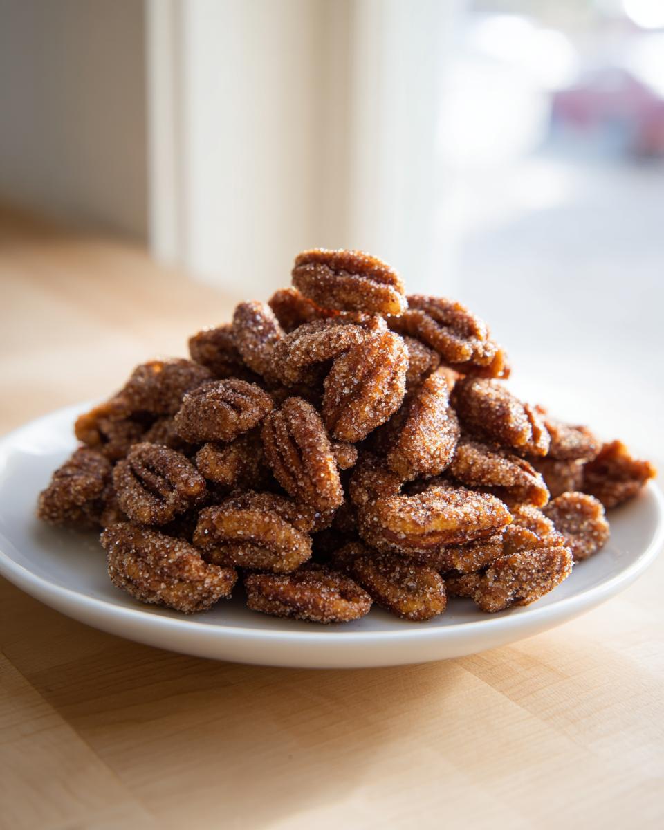 Cinnamon Sugar Roasted Pecans Crispy and Sweet - detail 1