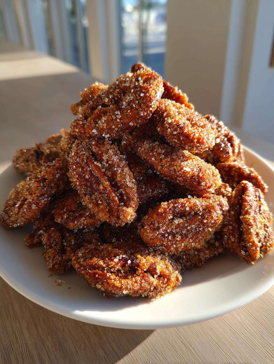 Cinnamon Sugar Roasted Pecans Crispy and Sweet - detail 2