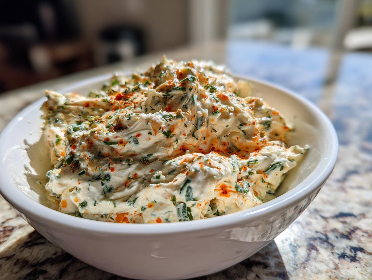 5 Minute Cowboy Cream Cheese With Mustard and Herbs Joy