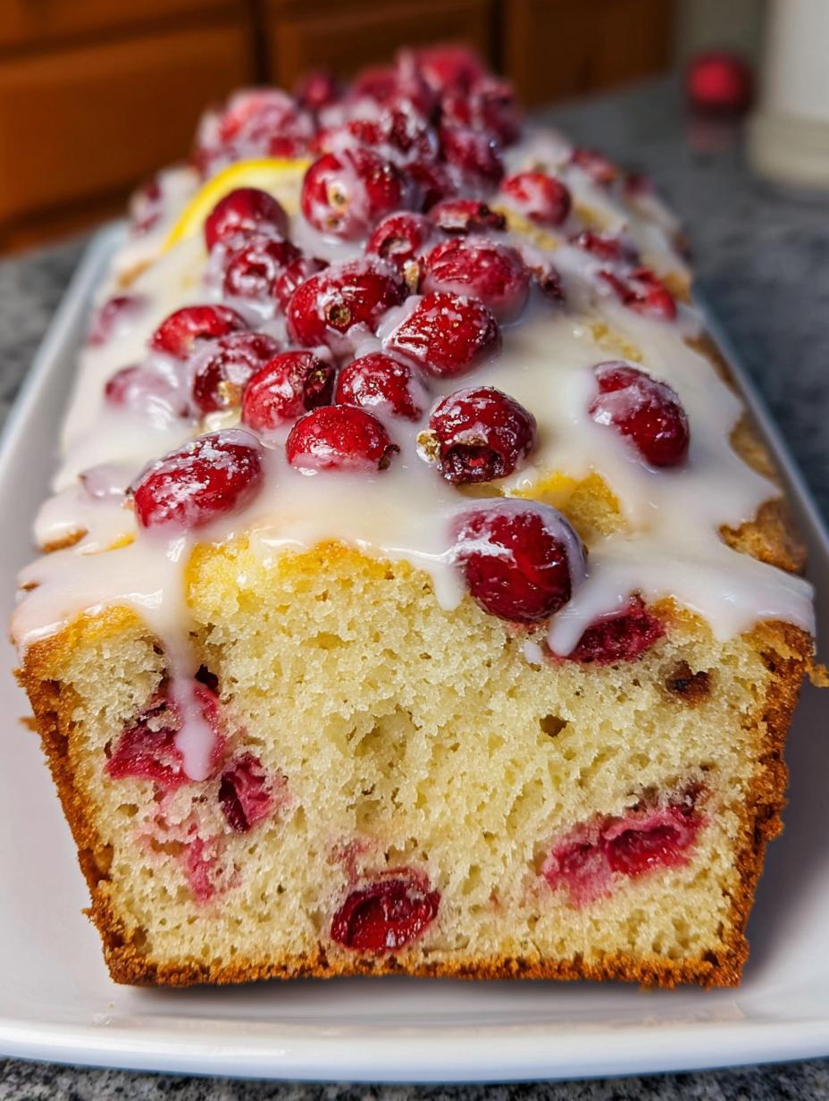 Cranberry Orange Bread With Fresh Orange Glaze - detail 2
