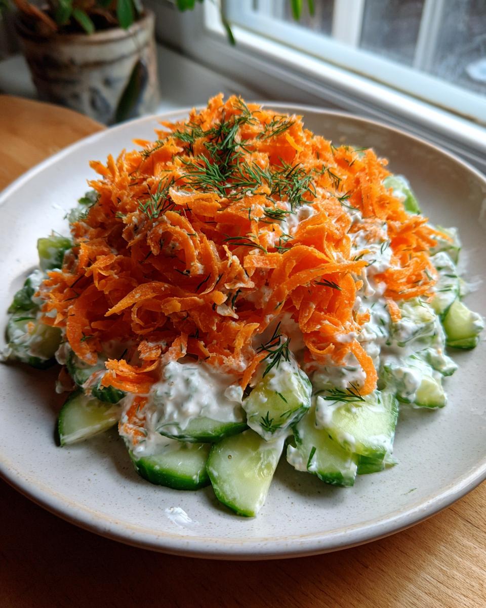 Creamy Carrot Cucumber Salad with Greek Yogurt Dressing - detail 1