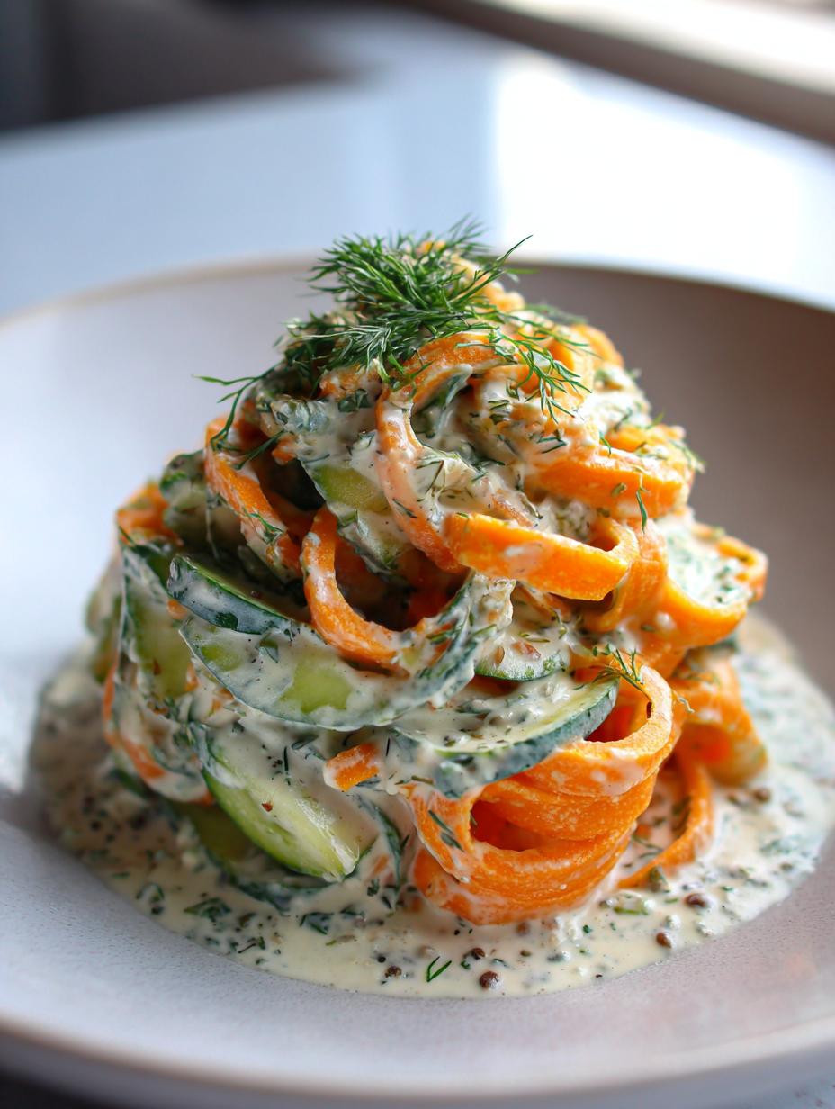 Creamy Carrot Cucumber Salad with Greek Yogurt Dressing - detail 2