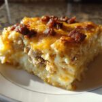 Creamy Chicken Ranch Lasagna With Cheese and Beef Bacon