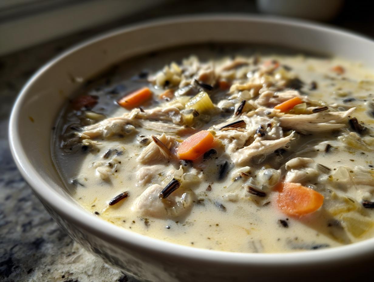 Amazing 1-Pot Creamy Chicken and Wild Rice Soup