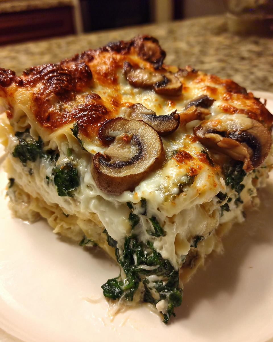 Creamy Mushroom and Spinach Lasagna - detail 1