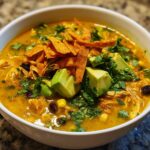 Creamy chicken tortilla soup