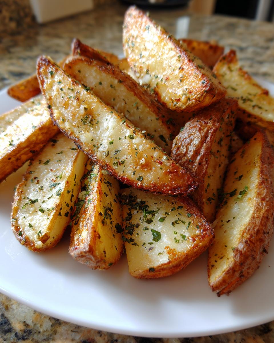 Amazing Crispy Baked Potato Wedges with Garlic and Herbs 4 Crispy Baked Potato Wedges with Garlic and Herbs - detail 1