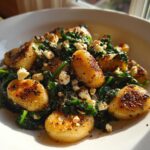 Crispy Gnocchi with Spinach and Feta