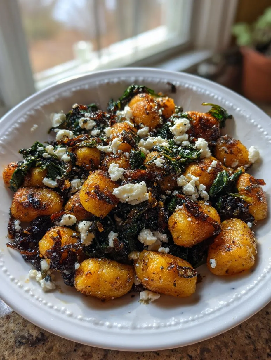 Crispy Gnocchi with Spinach and Feta - detail 2