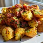 Crispy Lemon Parsley Roasted Potatoes with Turkey Bacon