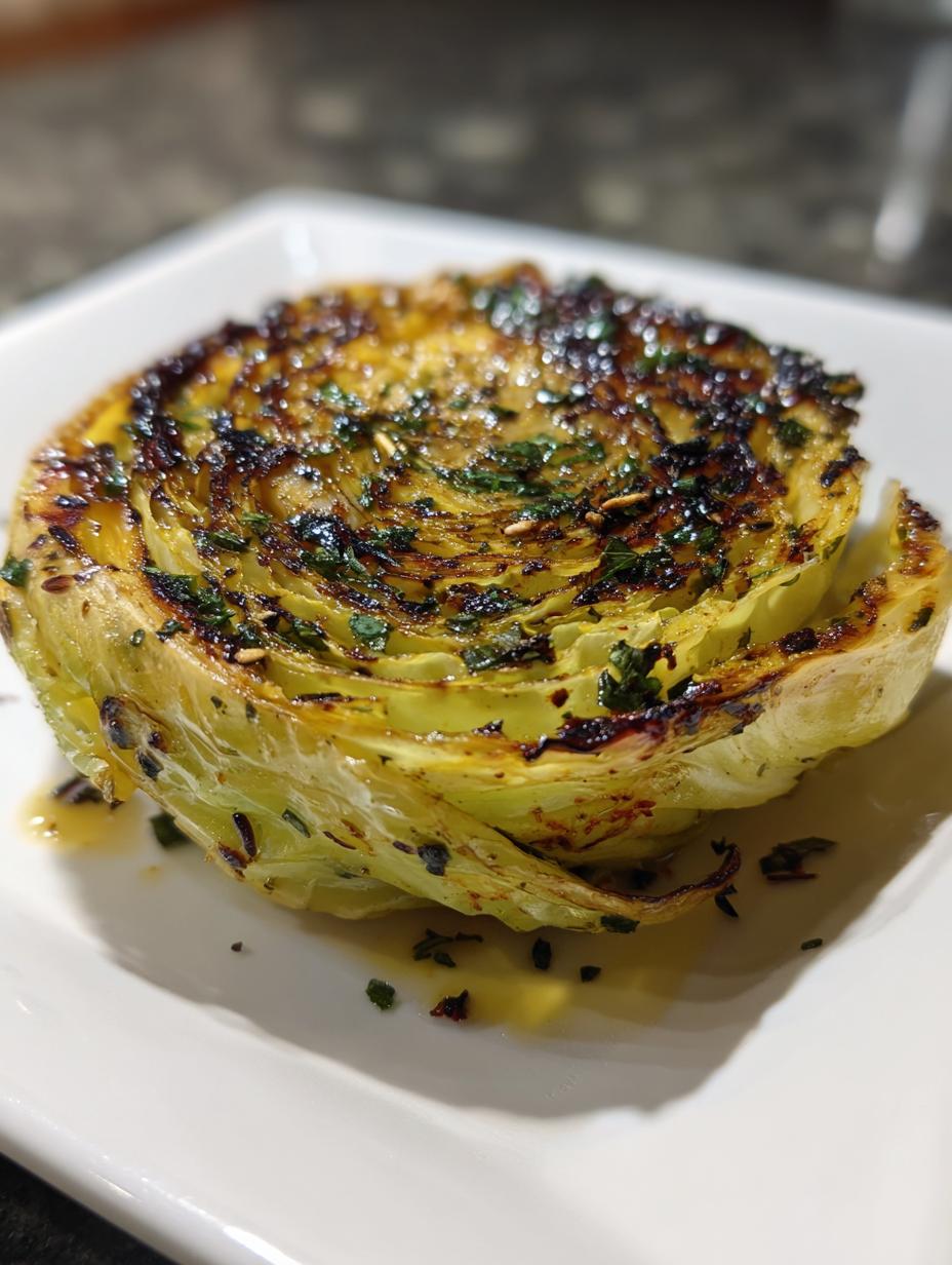 Crispy Roasted Garlic Cabbage Steaks - detail 2