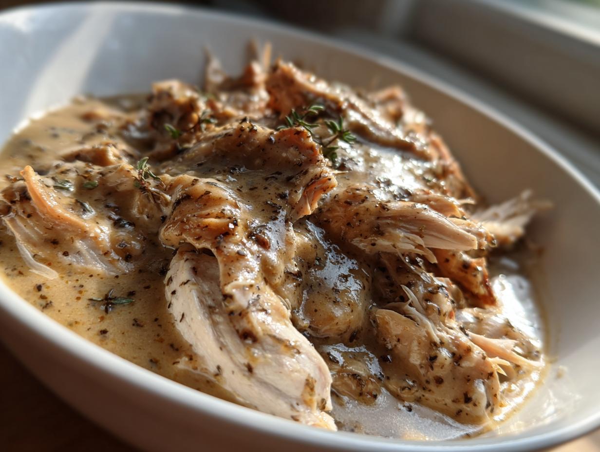 Amazing 3 Step Crockpot Chicken and Gravy