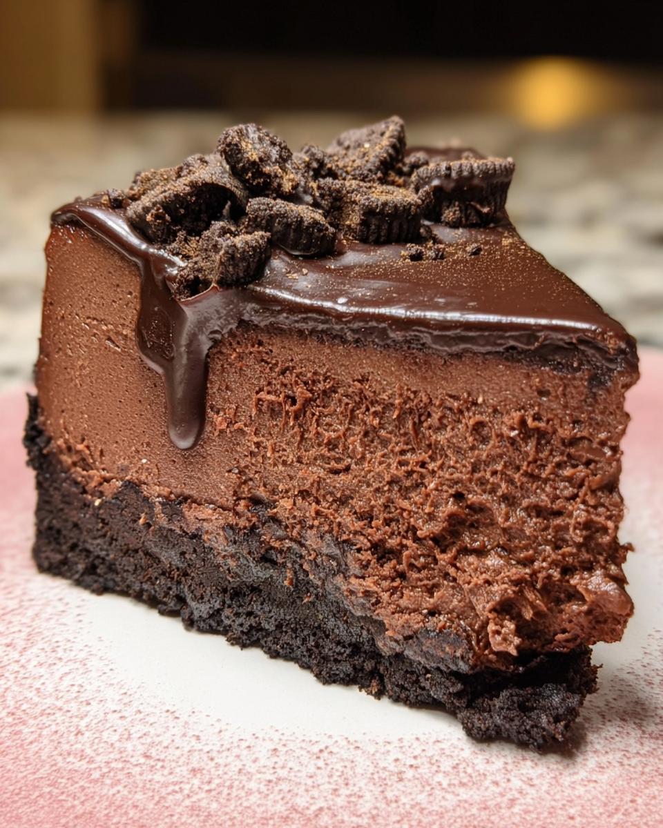 Dark Chocolate Cheesecake With Oreo Crust - detail 1