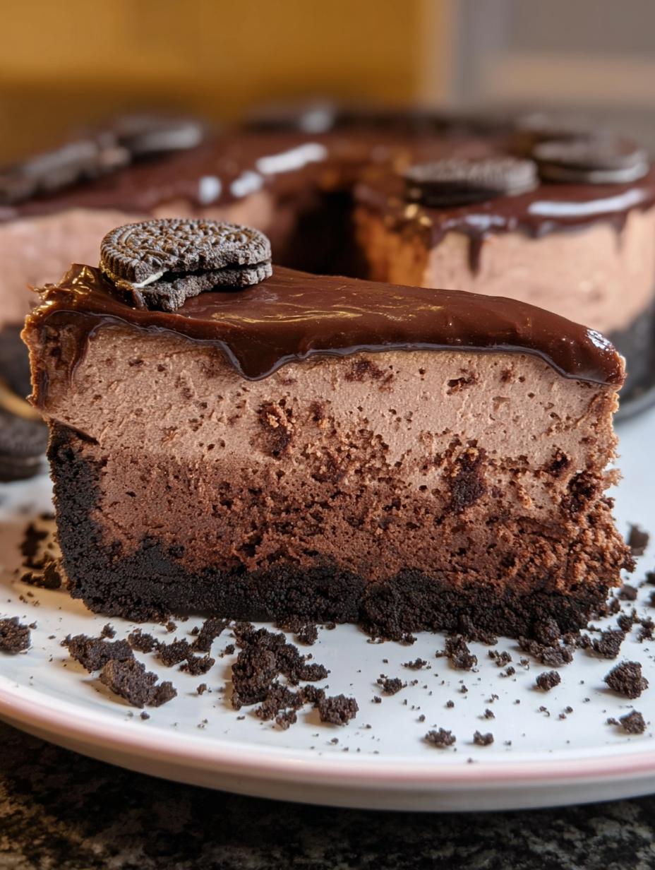 Dark Chocolate Cheesecake With Oreo Crust - detail 2