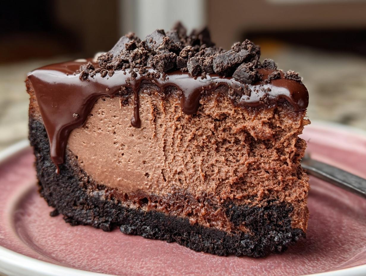 Amazing Dark Chocolate Cheesecake With Oreo Crust 1