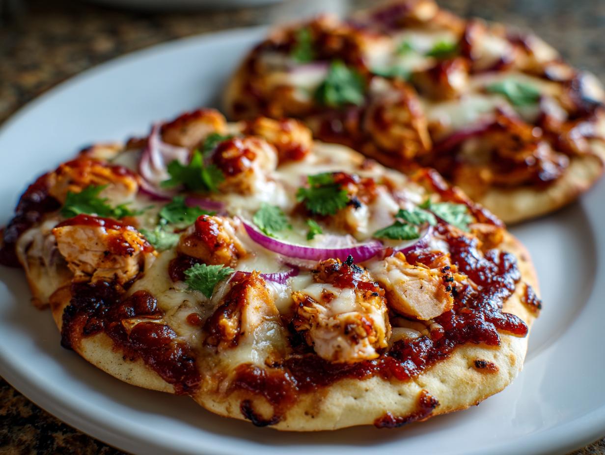 Genius 30-Minute Easy BBQ Chicken Naan Pizzas