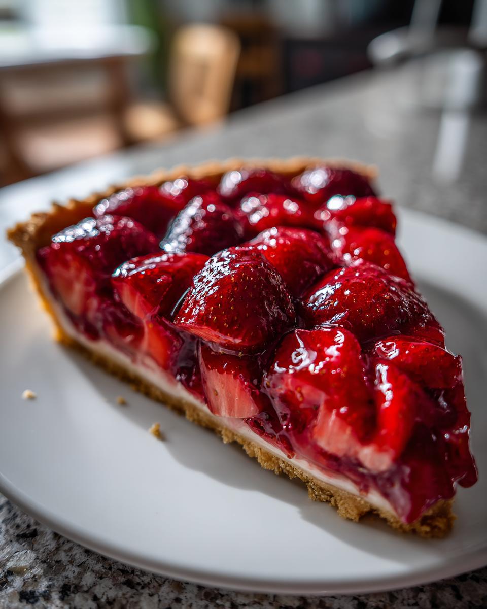 Fresh Strawberry Pie With Glossy Strawberry Filling - detail 1