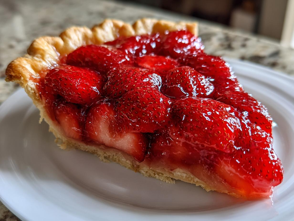 Fresh Strawberry Pie With Glossy Strawberry Filling