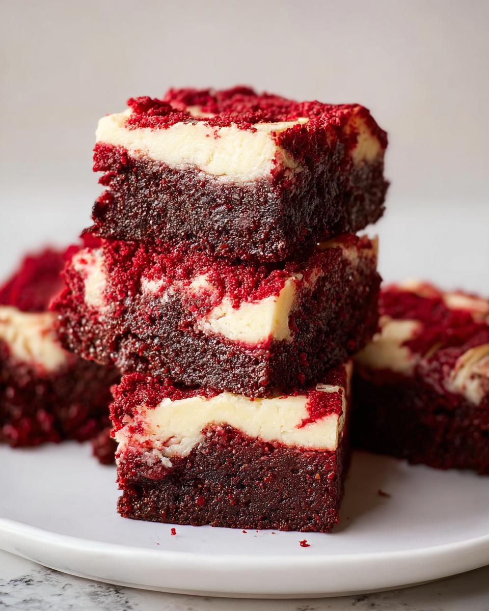 Fudgy Red Velvet Brownies with Cream Cheese Swirl - detail 1