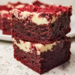 Fudgy Red Velvet Brownies with Cream Cheese Swirl