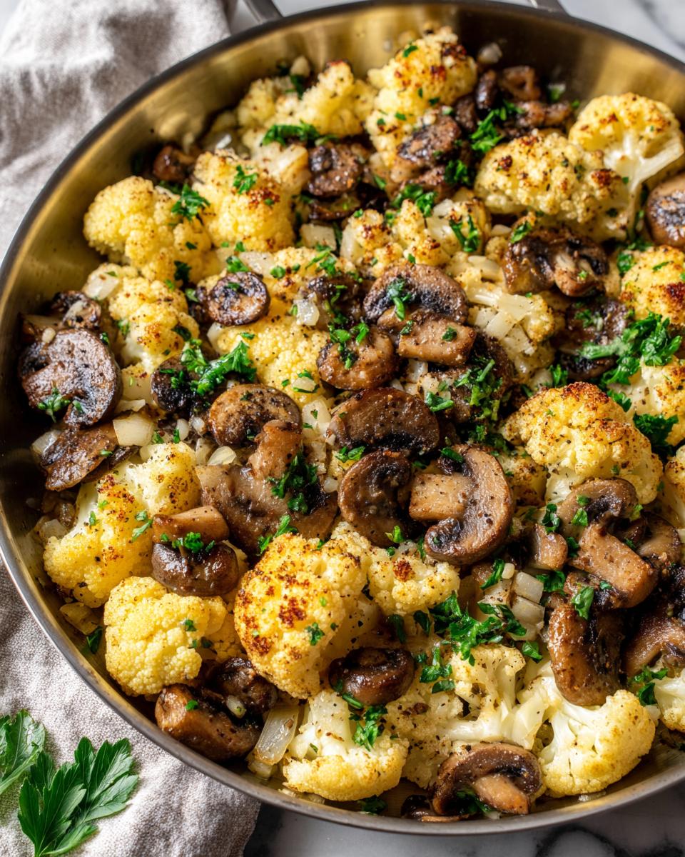 Amazing Garlic Cauliflower Mushroom Skillet Easy One Pan 4 Garlic Cauliflower Mushroom Skillet Easy One Pan - detail 1