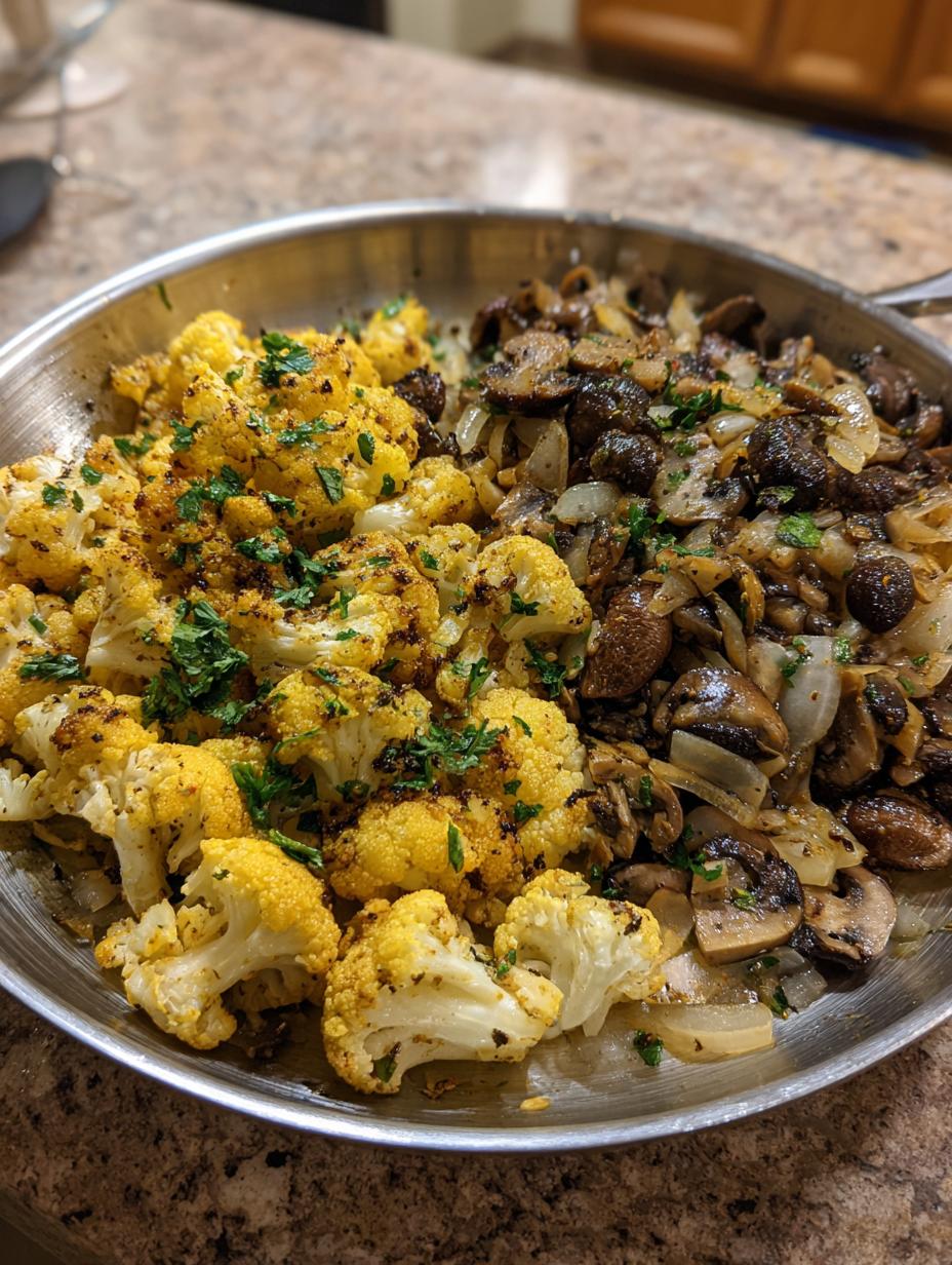 Amazing Garlic Cauliflower Mushroom Skillet Easy One Pan 5 Garlic Cauliflower Mushroom Skillet Easy One Pan - detail 2