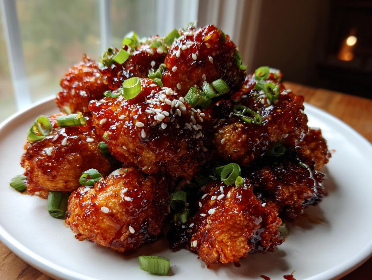 Amazing Gochujang Cauliflower Wings shatteringly crisp
