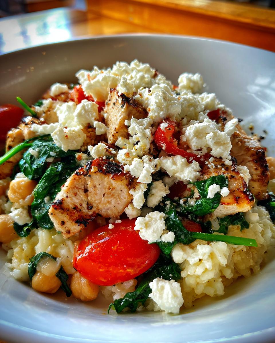 Greek chicken rice feta tomatoes - detail 1