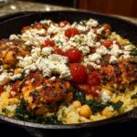 Greek chicken rice feta tomatoes