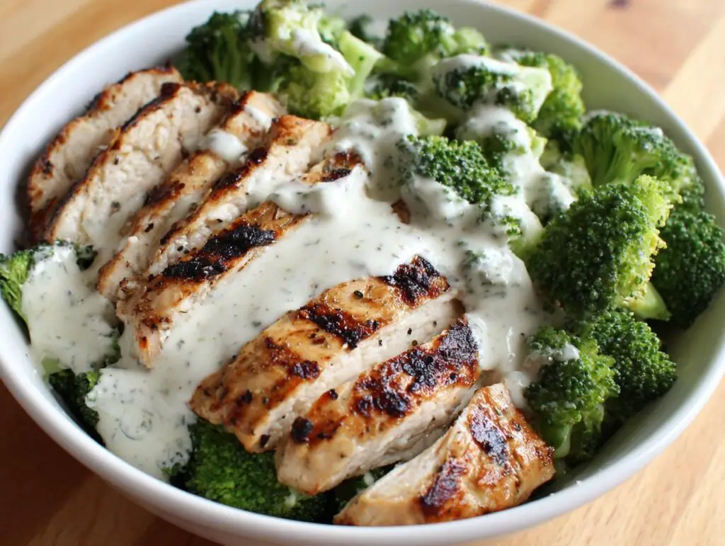 10 Healthy Chicken Salad Recipes for Hot Days 2 Grilled Chicken Broccoli Bowls With Creamy Garlic Sauce