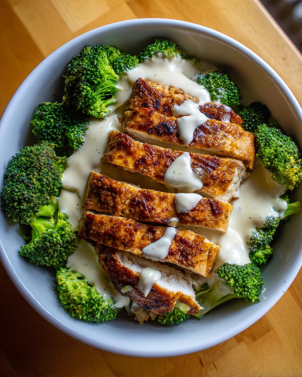 Grilled Chicken Broccoli Bowls With Creamy Garlic Sauce - detail 1