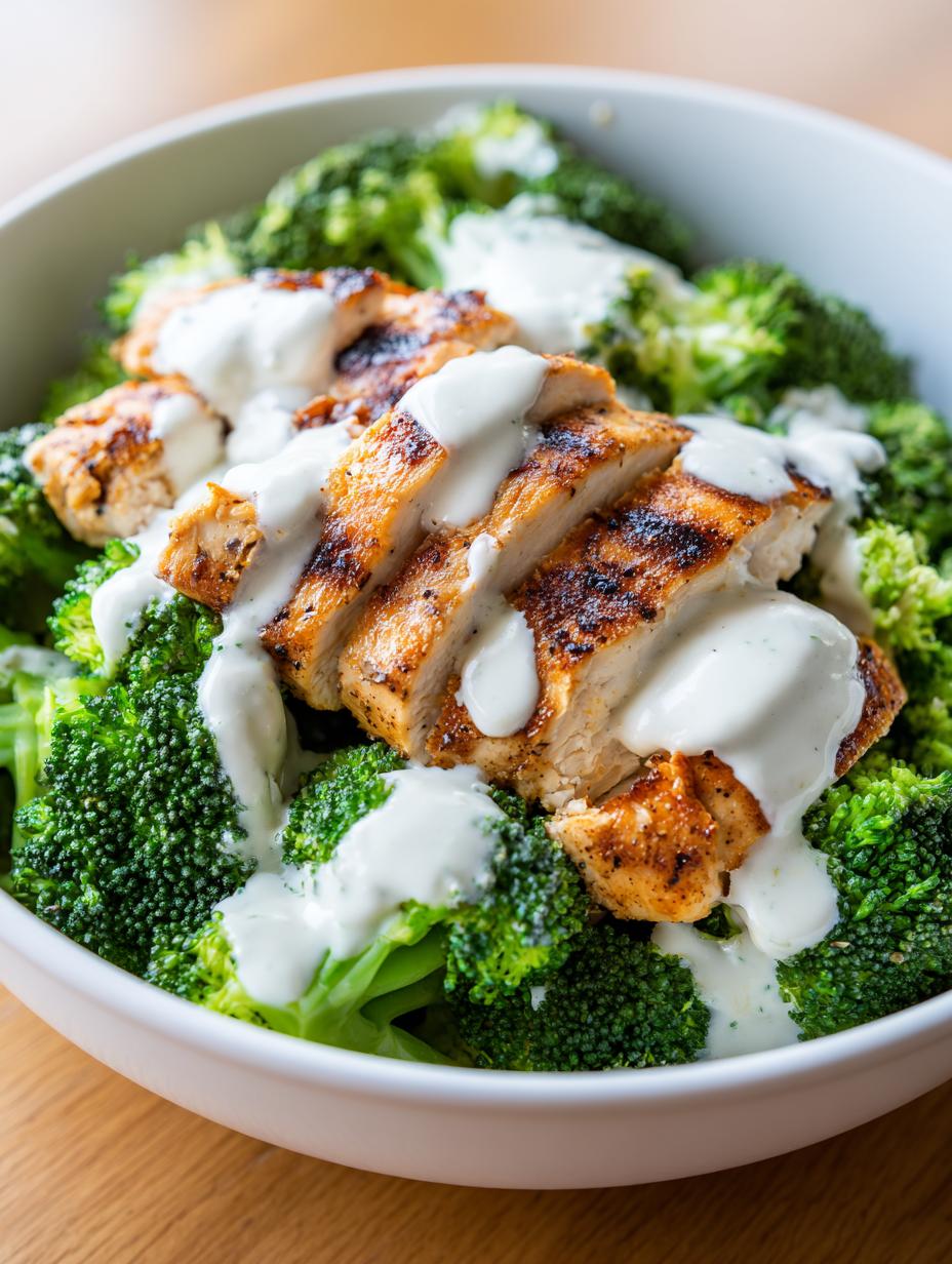 Grilled Chicken Broccoli Bowls With Creamy Garlic Sauce - detail 2