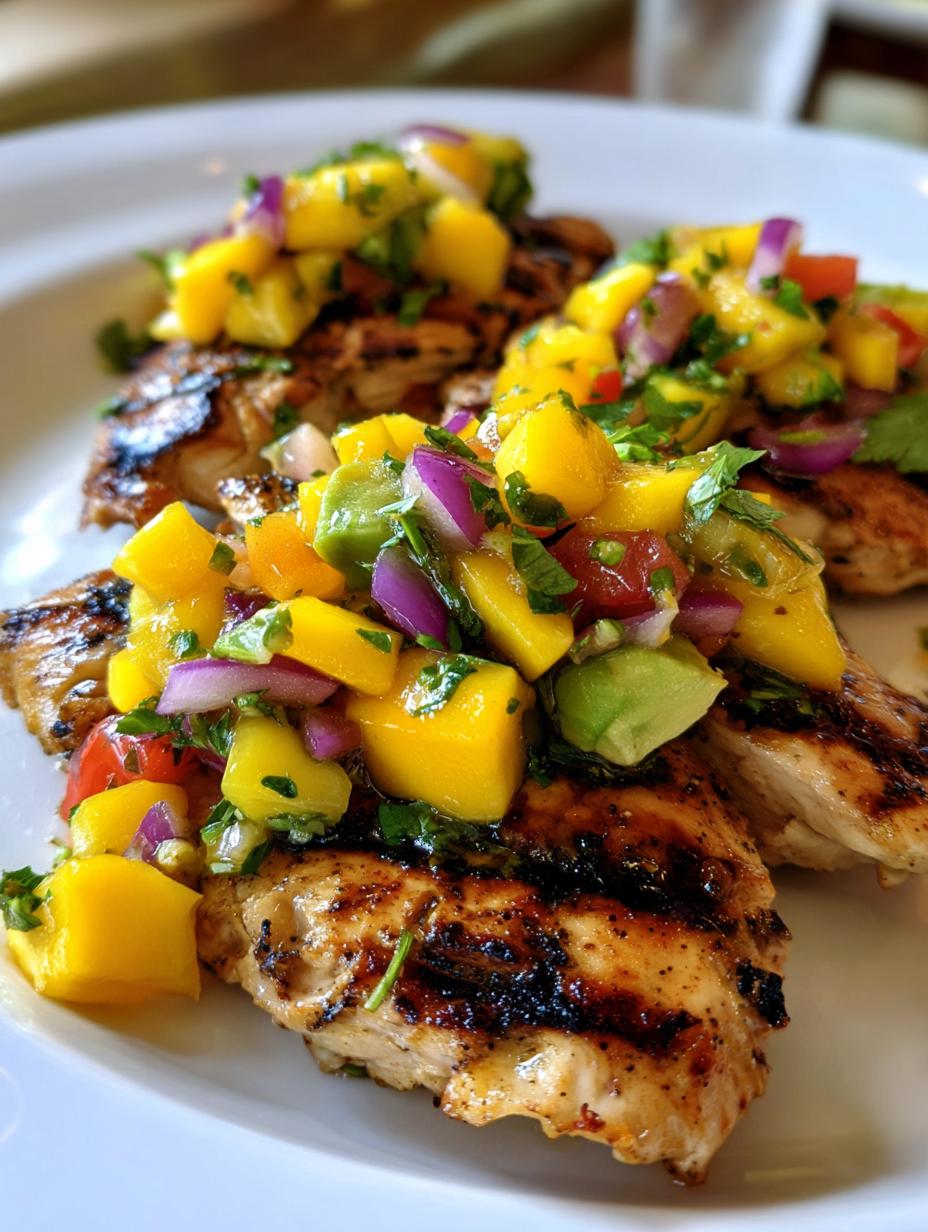 Grilled chicken with mango salsa - detail 2
