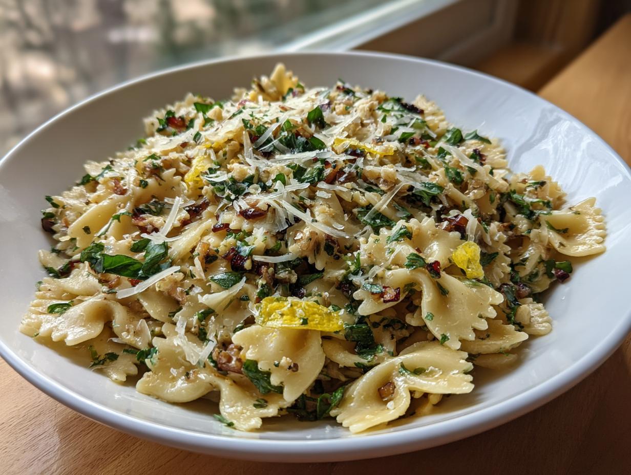Stunning Lemon Basil Parmesan Pasta Salad in 270 cals