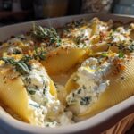Lemon Basil Ricotta Stuffed Shells with Creamy Spring Sauce