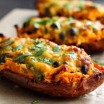Loaded Sweet Potato Skins with Black Beans and Lime