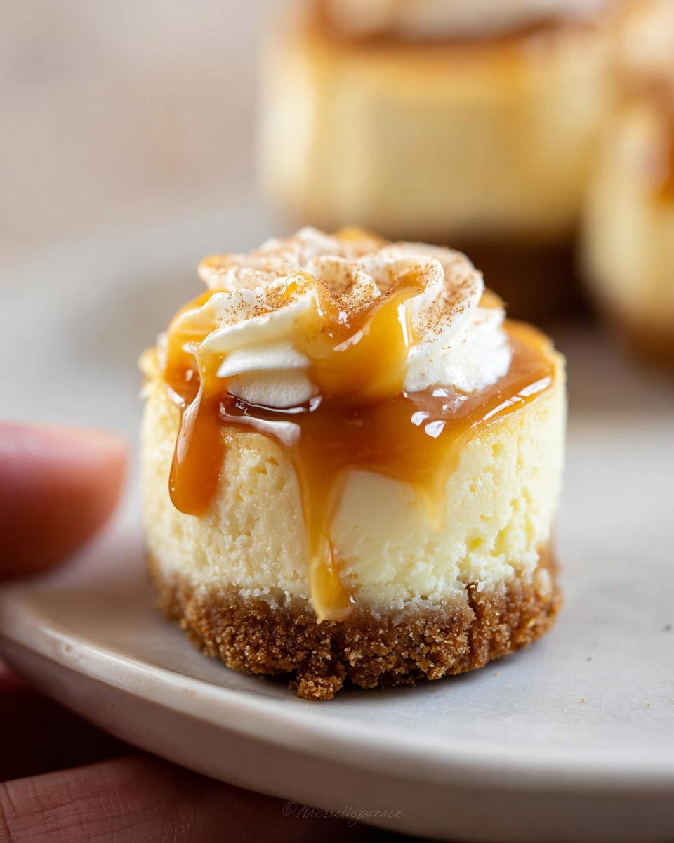Amazing 3-step Mini Cheesecakes with Homemade Caramel Sauce 4 Mini Cheesecakes with Homemade Caramel Sauce - detail 1