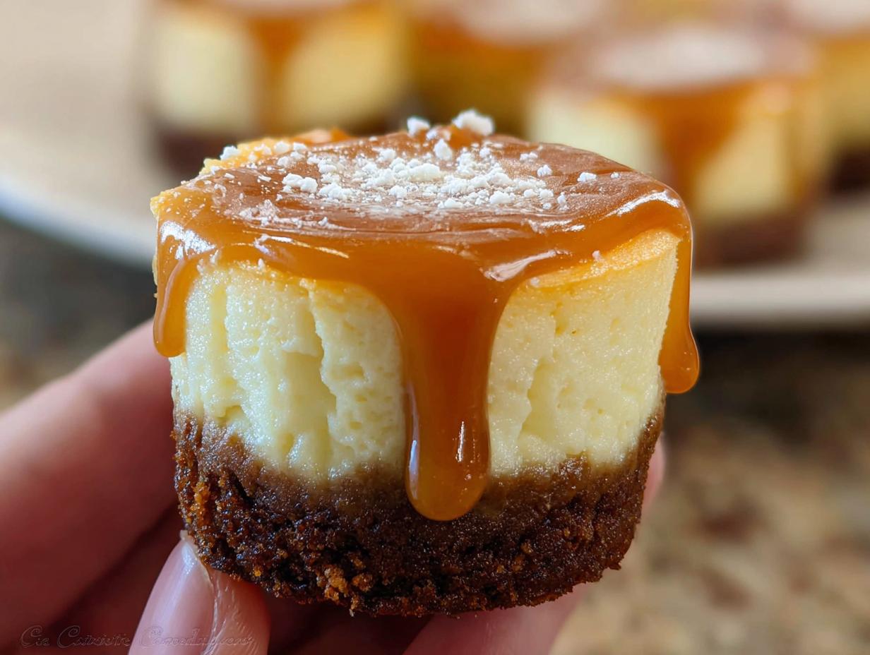 Amazing 3-step Mini Cheesecakes with Homemade Caramel Sauce