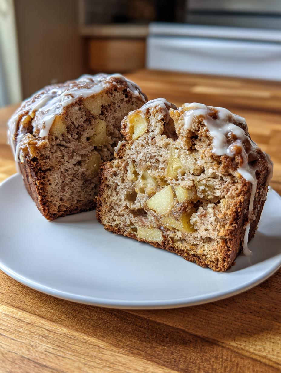 Moist Apple Bread With Cinnamon Glaze - detail 2