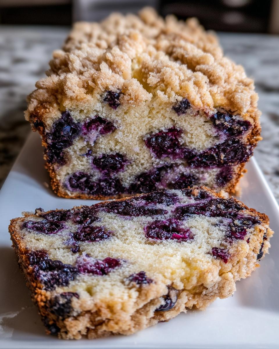 Moist Blueberry Bread With Buttery Crumb Topping - detail 1